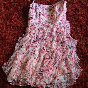 White House Black Market Pink & White Floral Dress